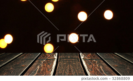 Perspective wood and bokeh background of night and Perspective wood and bokeh background of night and 32868809