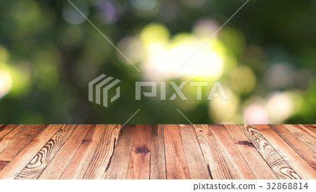 Perspective wood and bokeh light background Perspective wood and bokeh light background 32868814