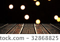 Perspective wood and bokeh background of night and 32868825