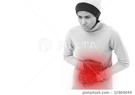 woman suffering from stomachache, nausea woman suffering from stomachache, nausea 32869044