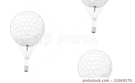 Seamless drawn pattern air balloons black linear - Stock Illustration ...