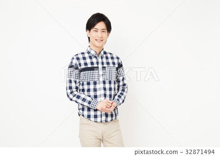 男性年輕男性微笑畫像生活方式偶然 32871494