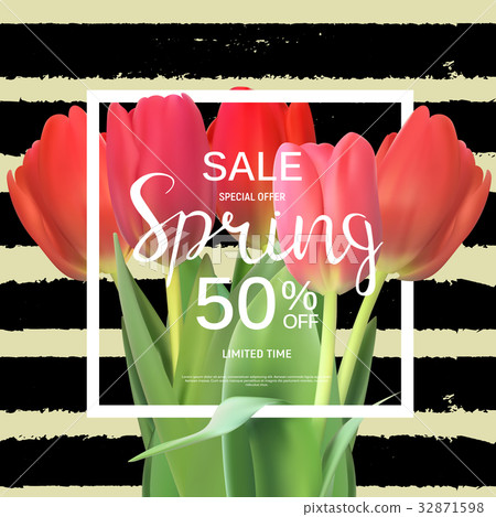 Abstract Design Spring Sale Banner Template 32871598