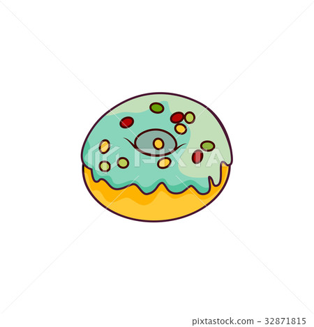 Vector donut with glaze icing, sprinkles isolated - Stock Illustration ...