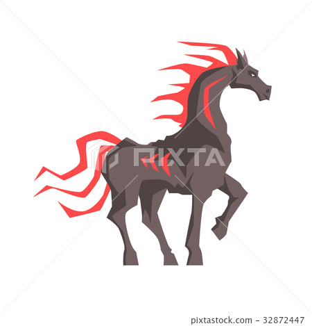 Mythical horse with a red mane vector Illustration Mythical horse with a red mane vector Illustration 32872447