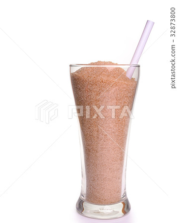 Sugar In a glass of drinking water. Sugar In a glass of drinking water. 32873800