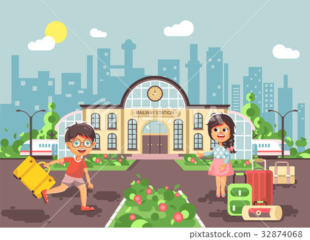 Vector illustration of cartoon characters children Vector illustration of cartoon characters children 32874068
