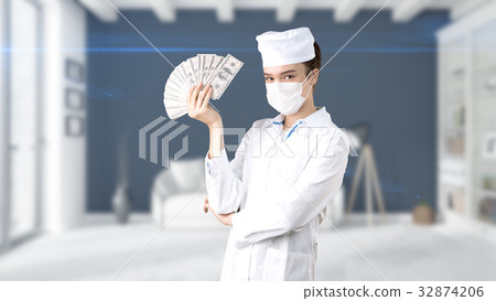 Beautiful medical woman doctor in uniform. Studio Beautiful medical woman doctor in uniform. Studio 32874206