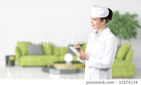 Beautiful medical woman doctor in uniform. Studio Beautiful medical woman doctor in uniform. Studio 32874234