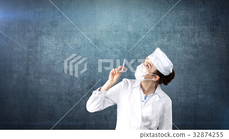 Beautiful medical woman doctor in uniform. Studio Beautiful medical woman doctor in uniform. Studio 32874255