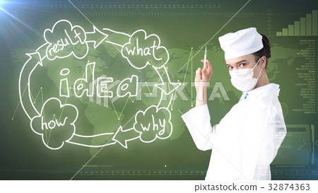 Beautiful medical woman doctor in uniform. Studio Beautiful medical woman doctor in uniform. Studio 32874363