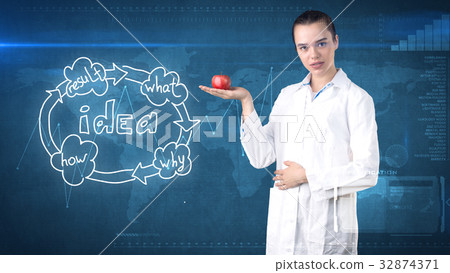 Beautiful medical woman doctor in uniform. Studio Beautiful medical woman doctor in uniform. Studio 32874371