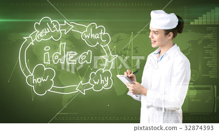 Beautiful medical woman doctor in uniform. Studio Beautiful medical woman doctor in uniform. Studio 32874393