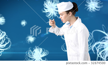 Beautiful medical woman doctor in uniform. Studio Beautiful medical woman doctor in uniform. Studio 32874500
