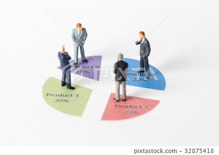 Miniature model of businessman thinking business 32875418