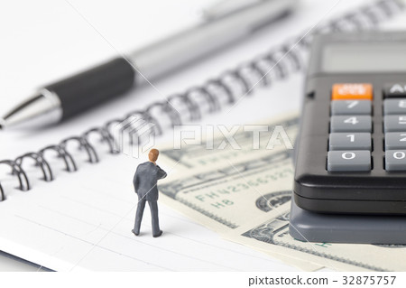 miniature model of investor standing and thinking miniature model of investor standing and thinking 32875757