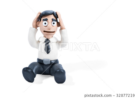 Frustrated plasticine businessman Frustrated plasticine businessman 32877219