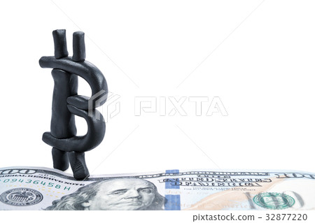 Bitcoin on paper dollar Bitcoin on paper dollar 32877220