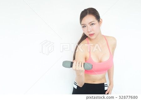 Beautiful Korean woman with exercise concept. 32877680