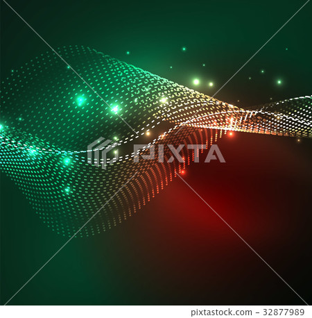 Vector wave particles background 32877989