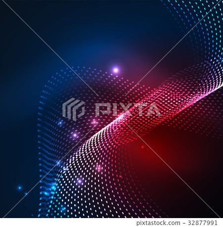 Vector wave particles background 32877991