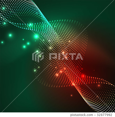 Vector wave particles background 32877992