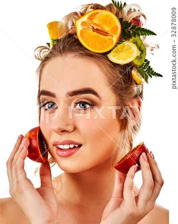 Hair and facial mask from fresh fruits for woman Hair and facial mask from fresh fruits for woman 32878009