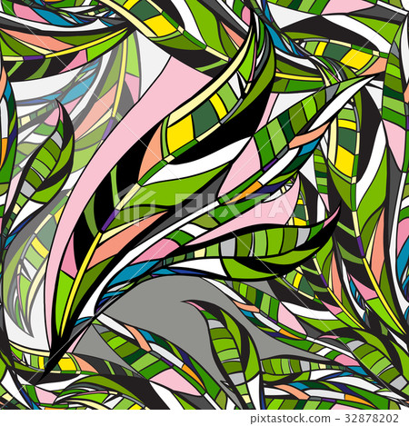 Leaves hand drawn seamless pattern. Vector nature - Stock Illustration ...