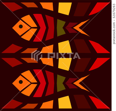 Fish mosaic seamless pattern Fish mosaic seamless pattern 32879263