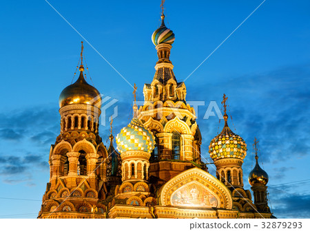 Church of the Savior on Spilled Blood at night Church of the Savior on Spilled Blood at night 32879293