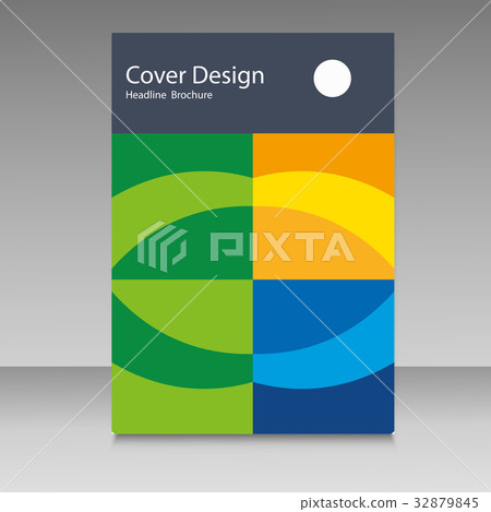 Brochure in colors of Brazil flag. Vector color 32879845