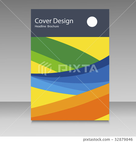 Brochure in colors of Brazil flag. Vector color 32879846