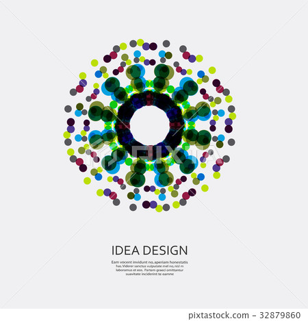 Vector colorful pattern of dots. Circular ornament Vector colorful pattern of dots. Circular ornament 32879860