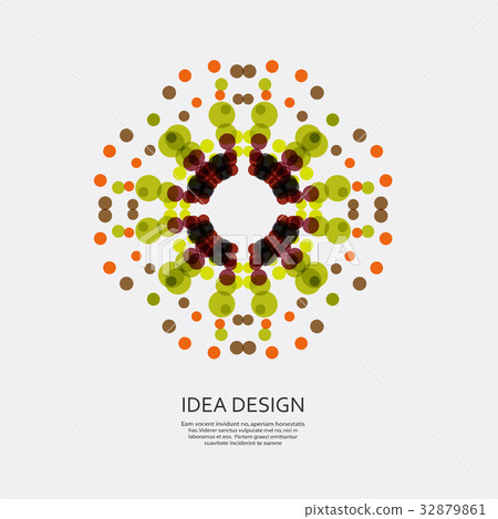 Vector colorful pattern of dots. Circular ornament Vector colorful pattern of dots. Circular ornament 32879861