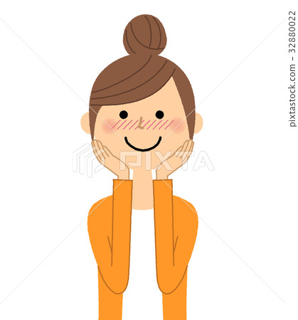 一個年輕的女人害羞 一個年輕的女人害羞 32880022