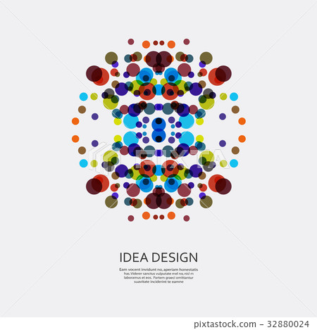 Vector colorful pattern of dots. Circular ornament Vector colorful pattern of dots. Circular ornament 32880024