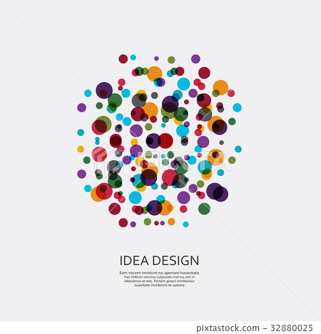 Vector colorful pattern of dots. Circular ornament Vector colorful pattern of dots. Circular ornament 32880025