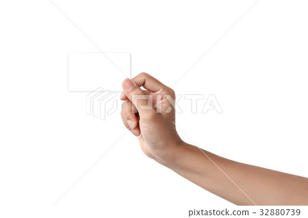 hand holding blank empty card 32880739