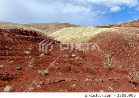 Multicolor soil of mercury occurrence in Altai Multicolor soil of mercury occurrence in Altai 32880990