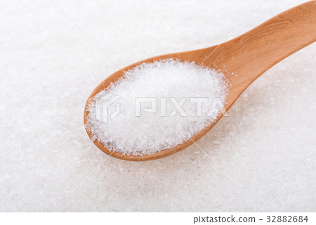 MonosodiumGlutamate (MSG or E621) on wooden spoon 32882684