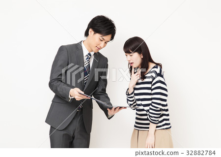 Businessman finance insurance woman male lifestyle Businessman finance insurance woman male lifestyle 32882784