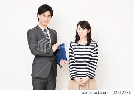 Businessman finance insurance woman male lifestyle Businessman finance insurance woman male lifestyle 32882786