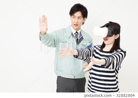 商業房地產改革VR VR眼鏡虛擬現實白背 商業房地產改革VR VR眼鏡虛擬現實白背 32882804