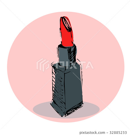 Fashion vector illustration. Red lipstick. 32885233