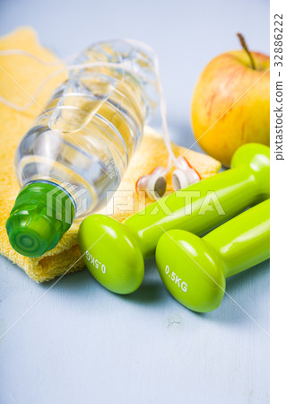 Concept of fitness and a healthy lifestyle. 32886222