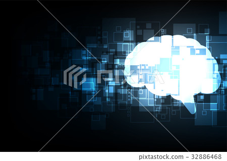 Abstract technology digital brain. Abstract technology digital brain. 32886468