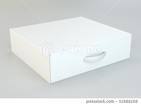 Realistic white package cardboard box. 3d 32888208