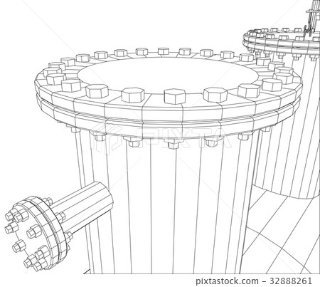 Industrial equipment capacity. Wire-frame. EPS10 32888261
