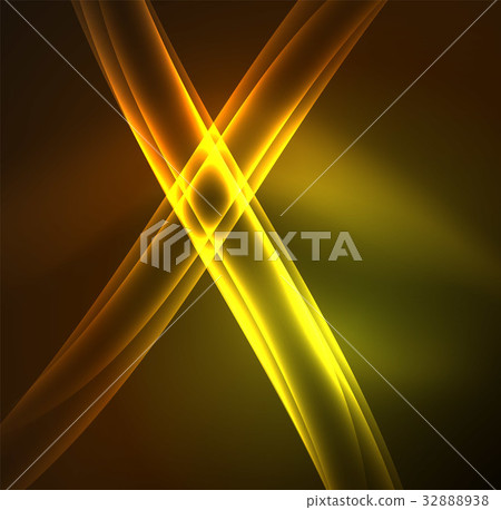 Energy lines, glowing waves in the dark, vector Energy lines, glowing waves in the dark, vector 32888938