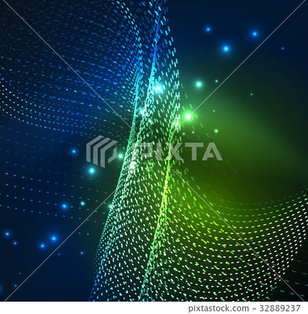 Vector wave particles background Vector wave particles background 32889237